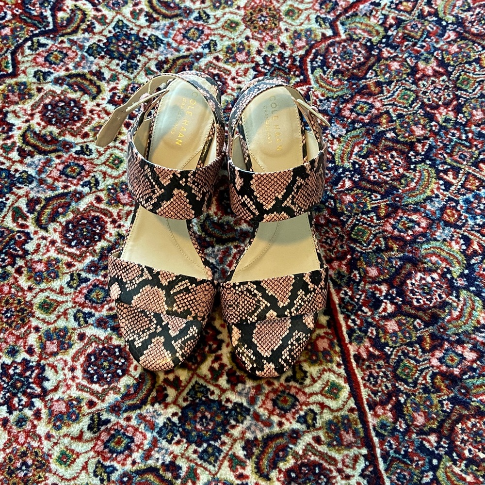 Call Han snake print sandal. These are perfect new condition.